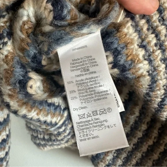 Madewell Waller Crop Cardigan Sweater Stripe Fuzzy Chunky Wool Blend XS - Picture 10 of 10